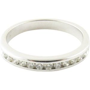 Vintage 14 Karat White Gold Diamond Wedding Band Size 6.75 #4007